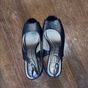 2 Inch black sparkles heels